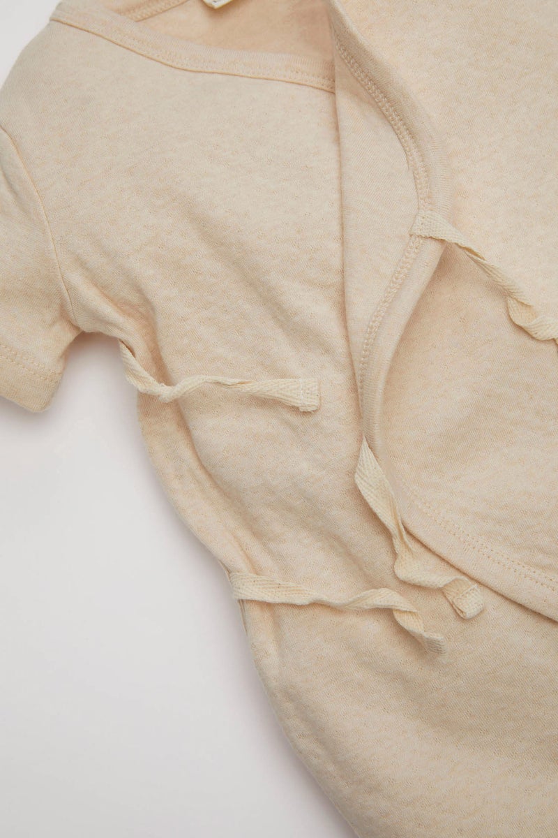 DeFacto Beige BabyGirl Baby Girl Newborn Short Sleeve Jumpsuit Casual - Image 4